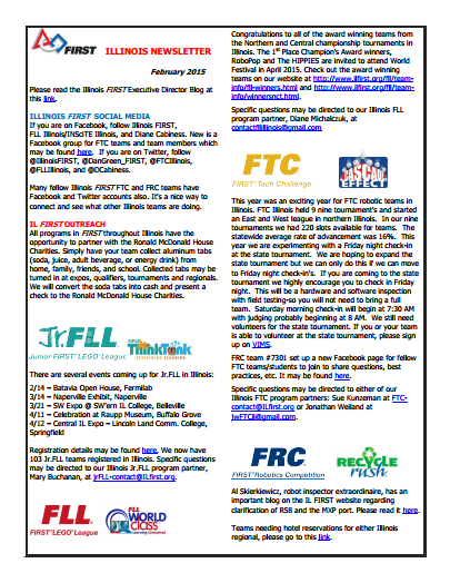 December 2014 Newsletter