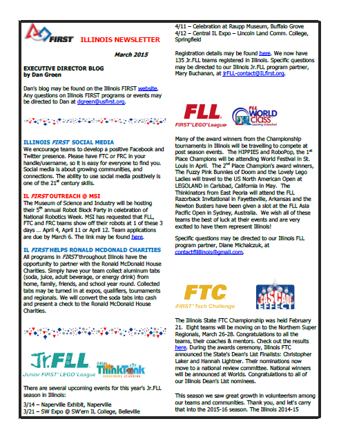 January 2015 Newsletter