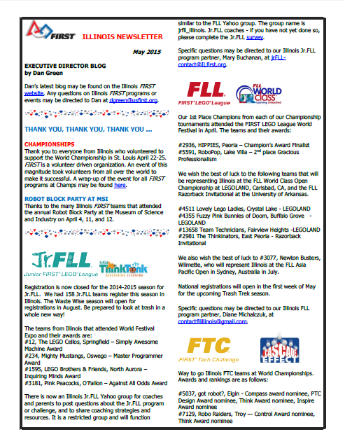 March 2015 Newsletter